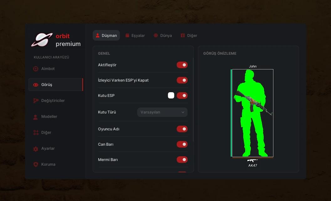 CS2 hile Wallhack ve görüş ayarları menüsü